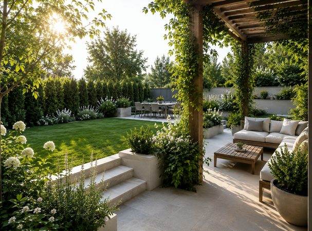 Natursteinterrasse Garten